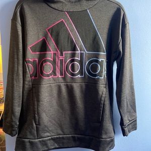 A gray Adidas sweatshirt